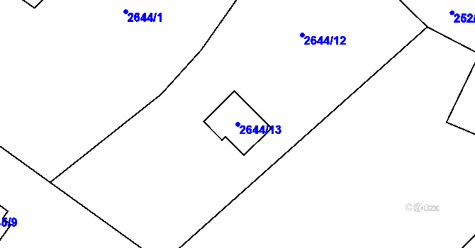 Parcela st. 2644/13 v KÚ Vimperk, Katastrální mapa