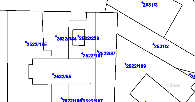 Parcela st. 2522/87 v KÚ Vimperk, Katastrální mapa