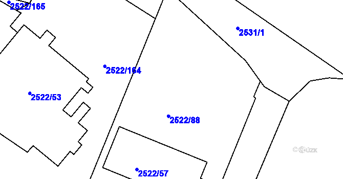 Parcela st. 2522/88 v KÚ Vimperk, Katastrální mapa