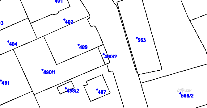 Parcela st. 490/2 v KÚ Vimperk, Katastrální mapa