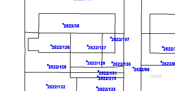 Parcela st. 2522/127 v KÚ Vimperk, Katastrální mapa