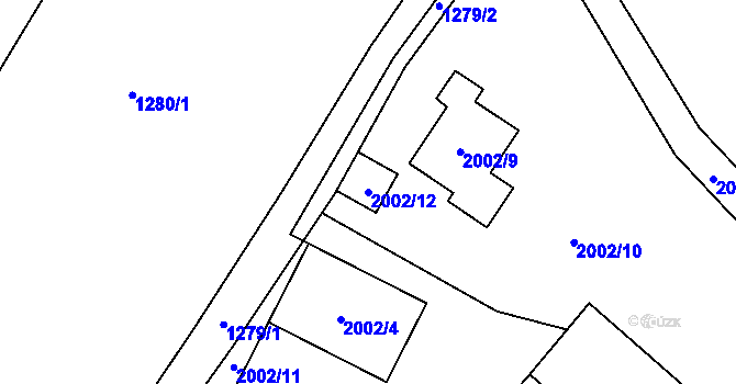 Parcela st. 2002/12 v KÚ Vimperk, Katastrální mapa