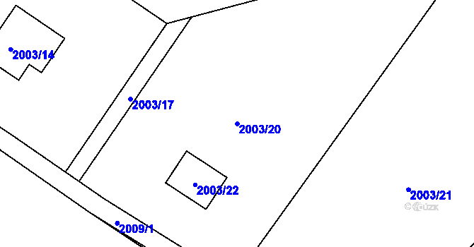 Parcela st. 2003/20 v KÚ Vimperk, Katastrální mapa