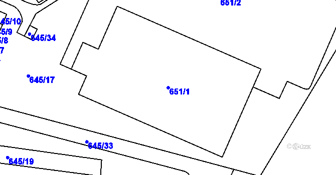 Parcela st. 651/1 v KÚ Vimperk, Katastrální mapa