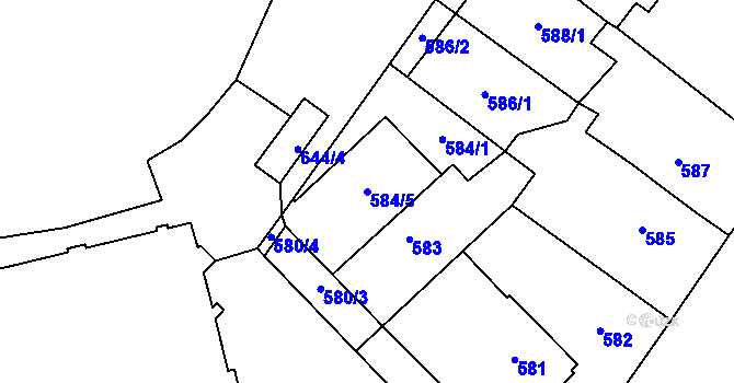 Parcela st. 584/5 v KÚ Vimperk, Katastrální mapa