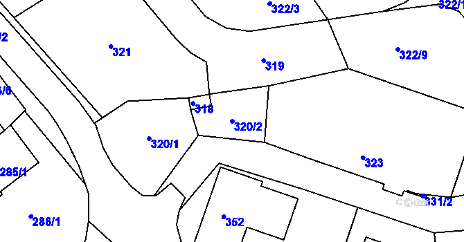 Parcela st. 320/2 v KÚ Vimperk, Katastrální mapa