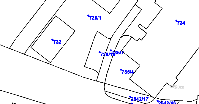 Parcela st. 728/15 v KÚ Vimperk, Katastrální mapa