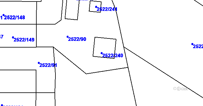 Parcela st. 2522/240 v KÚ Vimperk, Katastrální mapa