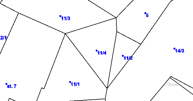 Parcela st. 11/4 v KÚ Výškovice u Vimperka, Katastrální mapa