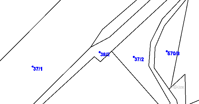 Parcela st. 38/2 v KÚ Výškovice u Vimperka, Katastrální mapa