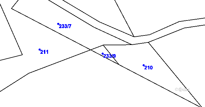Parcela st. 233/9 v KÚ Výškovice u Vimperka, Katastrální mapa