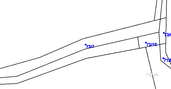 Parcela st. 73/7 v KÚ Výškovice u Vimperka, Katastrální mapa