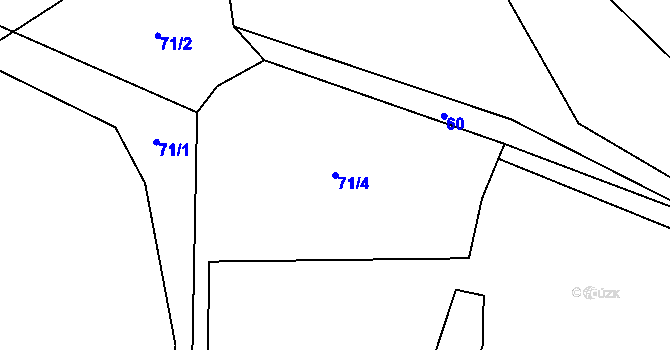 Parcela st. 71/4 v KÚ Výškovice u Vimperka, Katastrální mapa