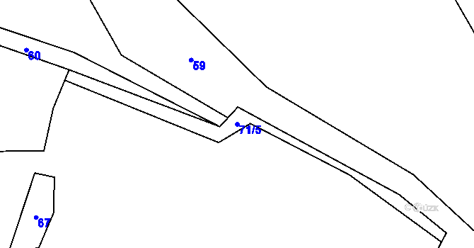 Parcela st. 71/5 v KÚ Výškovice u Vimperka, Katastrální mapa
