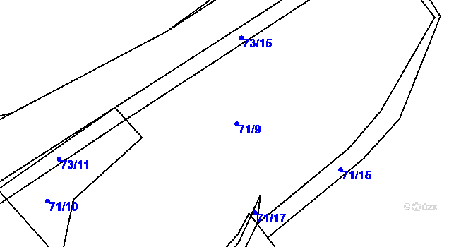 Parcela st. 71/9 v KÚ Výškovice u Vimperka, Katastrální mapa
