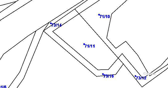 Parcela st. 71/11 v KÚ Výškovice u Vimperka, Katastrální mapa