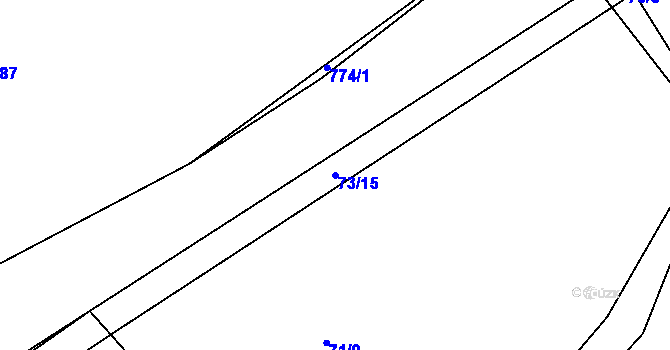 Parcela st. 73/15 v KÚ Výškovice u Vimperka, Katastrální mapa