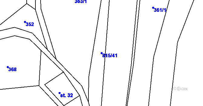 Parcela st. 815/41 v KÚ Výškovice u Vimperka, Katastrální mapa