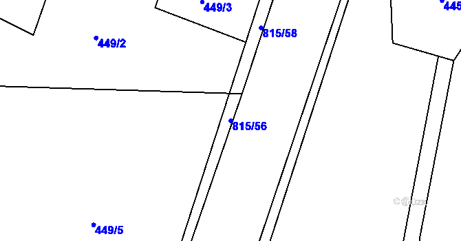 Parcela st. 815/56 v KÚ Výškovice u Vimperka, Katastrální mapa