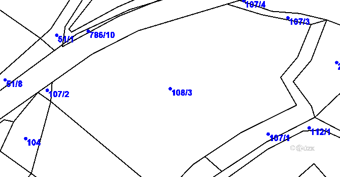 Parcela st. 108/3 v KÚ Výškovice u Vimperka, Katastrální mapa