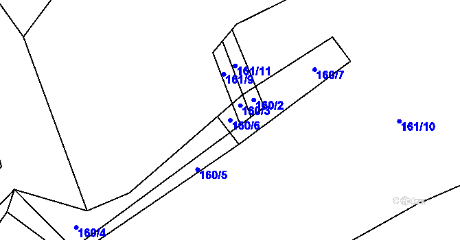Parcela st. 160/6 v KÚ Výškovice u Vimperka, Katastrální mapa