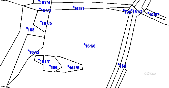 Parcela st. 161/6 v KÚ Výškovice u Vimperka, Katastrální mapa