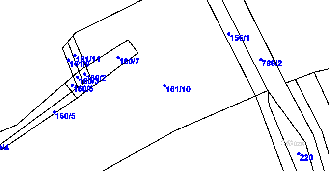Parcela st. 161/10 v KÚ Výškovice u Vimperka, Katastrální mapa