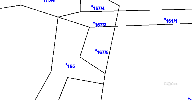 Parcela st. 167/5 v KÚ Výškovice u Vimperka, Katastrální mapa