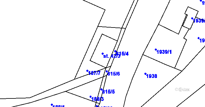 Parcela st. 42/3 v KÚ Výškovice u Vimperka, Katastrální mapa