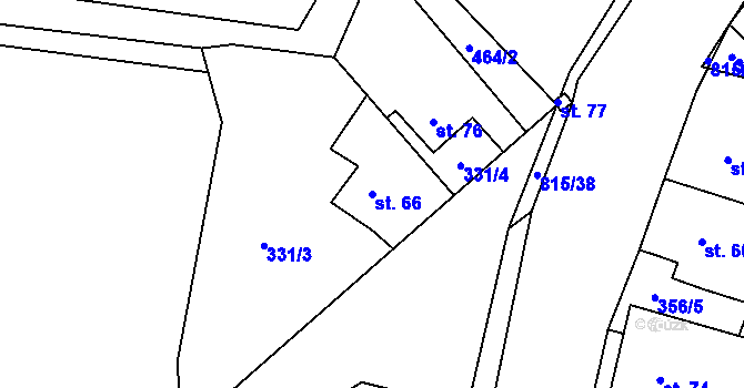 Parcela st. 66 v KÚ Výškovice u Vimperka, Katastrální mapa