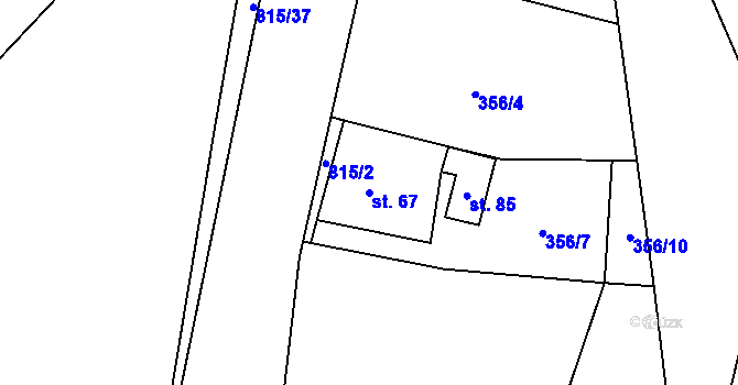 Parcela st. 67 v KÚ Výškovice u Vimperka, Katastrální mapa