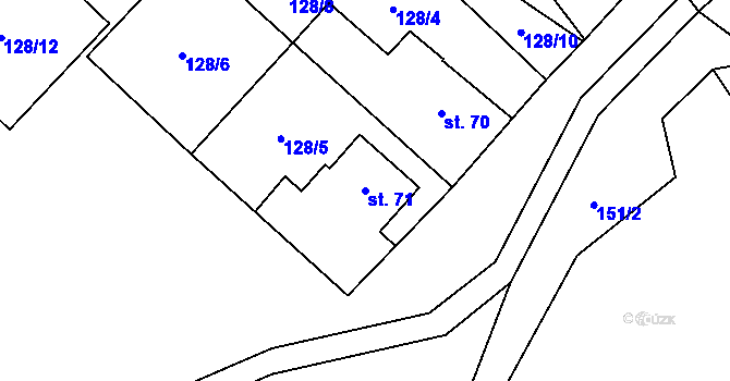 Parcela st. 71 v KÚ Výškovice u Vimperka, Katastrální mapa