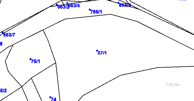 Parcela st. 57/1 v KÚ Výškovice u Vimperka, Katastrální mapa