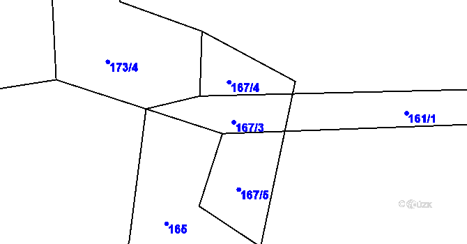 Parcela st. 167/3 v KÚ Výškovice u Vimperka, Katastrální mapa