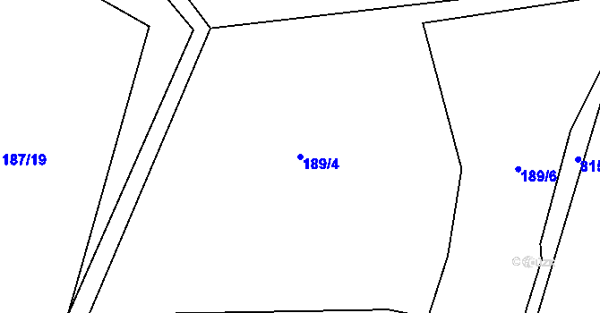 Parcela st. 189/4 v KÚ Výškovice u Vimperka, Katastrální mapa