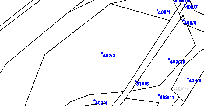 Parcela st. 402/3 v KÚ Výškovice u Vimperka, Katastrální mapa