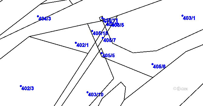 Parcela st. 405/5 v KÚ Výškovice u Vimperka, Katastrální mapa