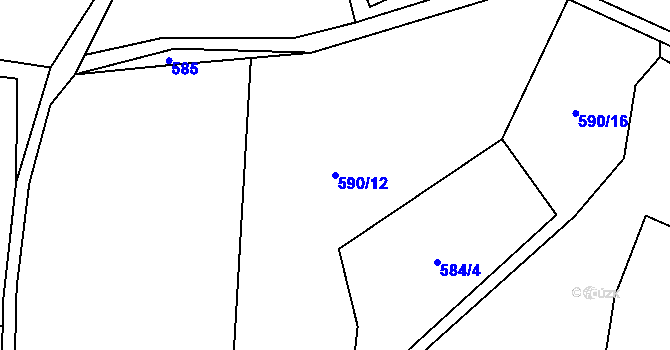 Parcela st. 590/12 v KÚ Výškovice u Vimperka, Katastrální mapa