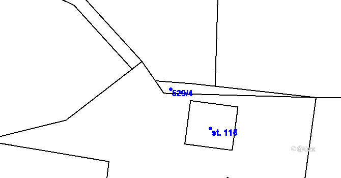 Parcela st. 529/4 v KÚ Výškovice u Vimperka, Katastrální mapa