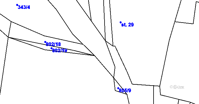 Parcela st. 802/15 v KÚ Výškovice u Vimperka, Katastrální mapa
