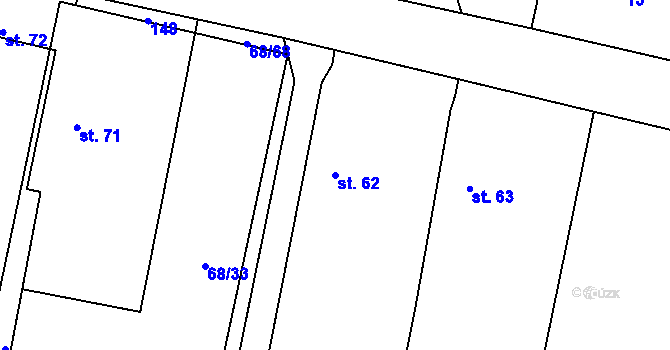 Parcela st. 62 v KÚ Kozojídky u Vinar, Katastrální mapa