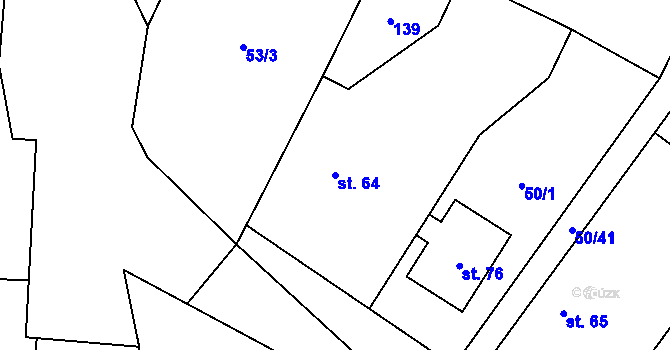 Parcela st. 64 v KÚ Kozojídky u Vinar, Katastrální mapa