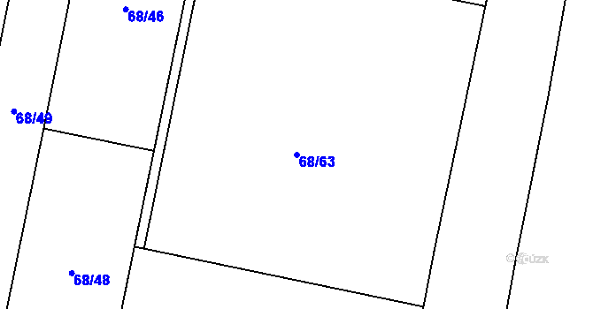 Parcela st. 68/63 v KÚ Kozojídky u Vinar, Katastrální mapa