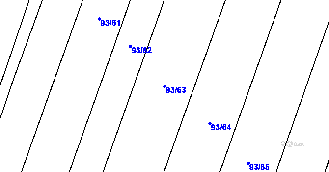 Parcela st. 93/63 v KÚ Kozojídky u Vinar, Katastrální mapa