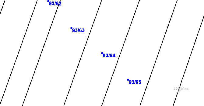 Parcela st. 93/64 v KÚ Kozojídky u Vinar, Katastrální mapa