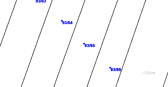Parcela st. 93/65 v KÚ Kozojídky u Vinar, Katastrální mapa