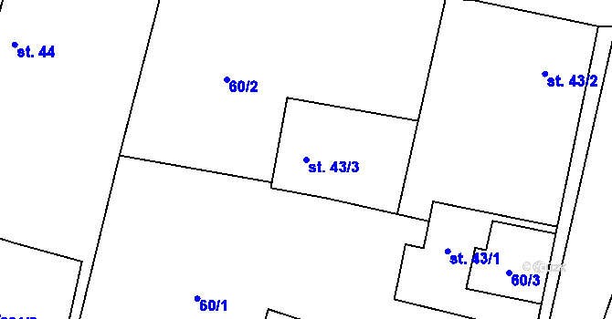 Parcela st. 43/3 v KÚ Smidarská Lhota, Katastrální mapa