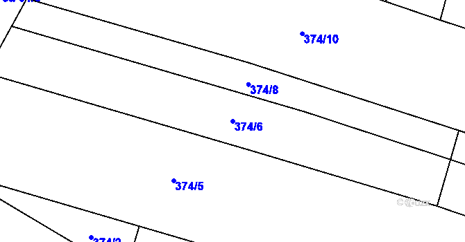 Parcela st. 374/6 v KÚ Smidarská Lhota, Katastrální mapa