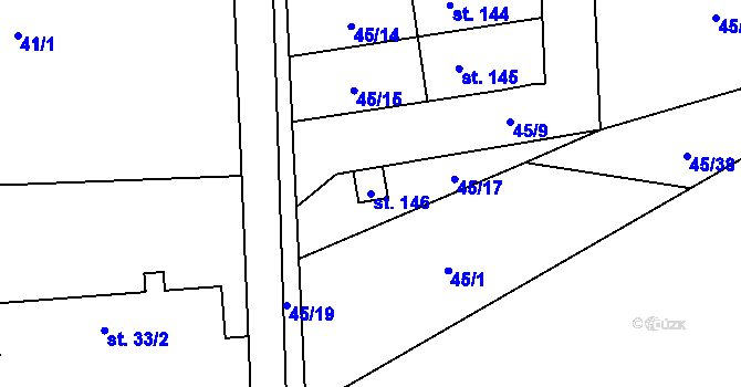 Parcela st. 146 v KÚ Vinary u Smidar, Katastrální mapa