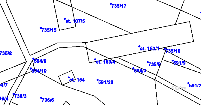 Parcela st. 153/3 v KÚ Vinary u Smidar, Katastrální mapa